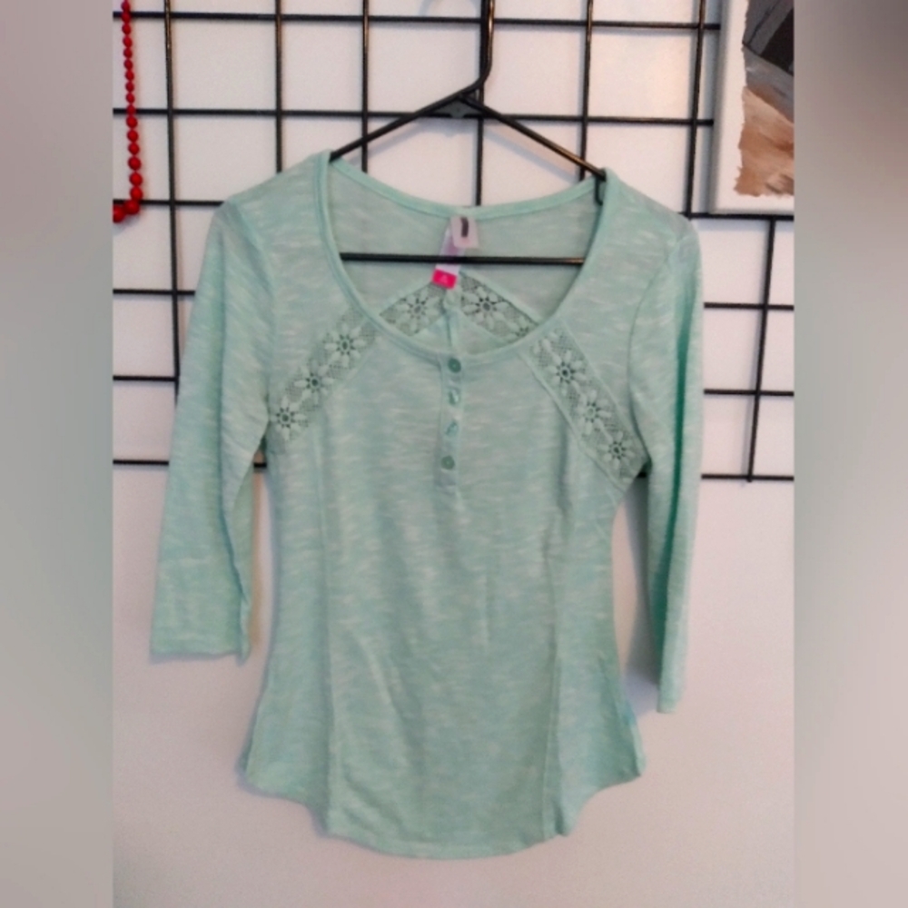 Lacy Teal Top